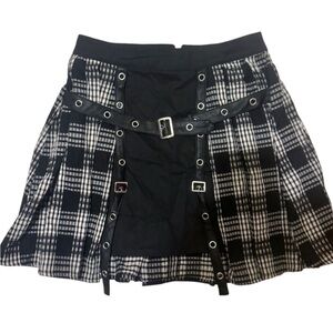 Disturbia Black and White Plaid Skirt